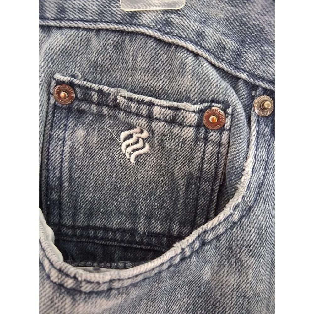 Vintage Y2K Rocawear Jeans Size 36 Straight‎ Distressed Patched Bleached Grunge